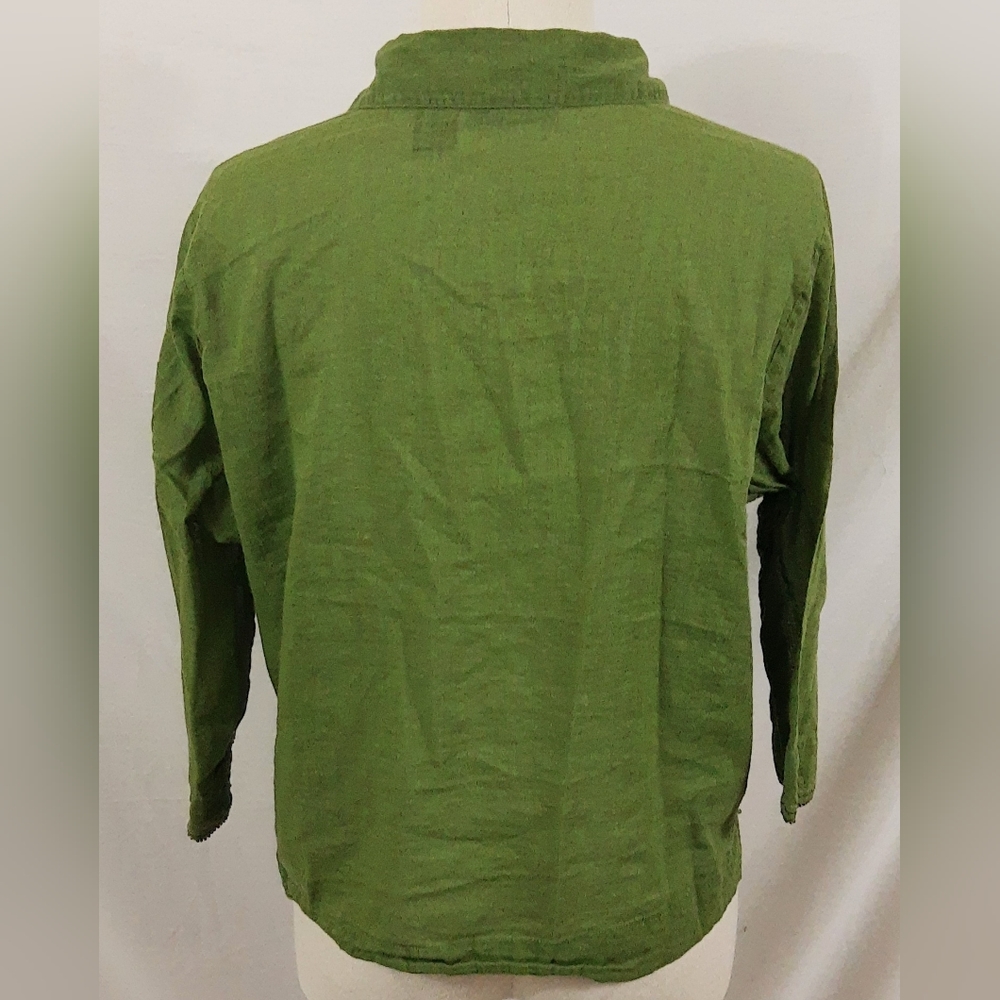 Relativity Women's Green Semi Sheer Blouse Size Large - Picture 4 of 5